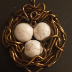 Eggs in a Nest Necklace charm